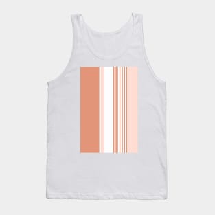 Color Block Stripes Peach and Salmon Pink Tank Top